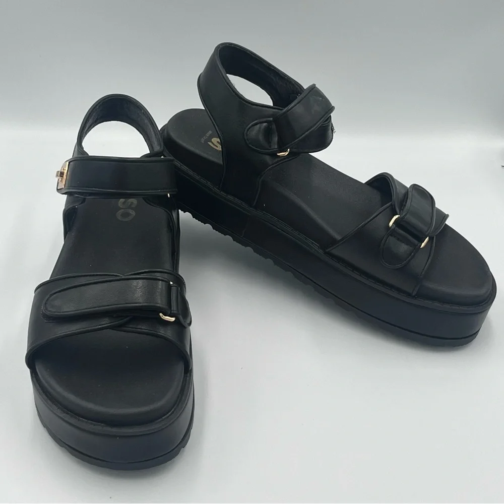 Sonoma Loreen Platform Sandals With Straps Women Size 7.5, 9.5 Black